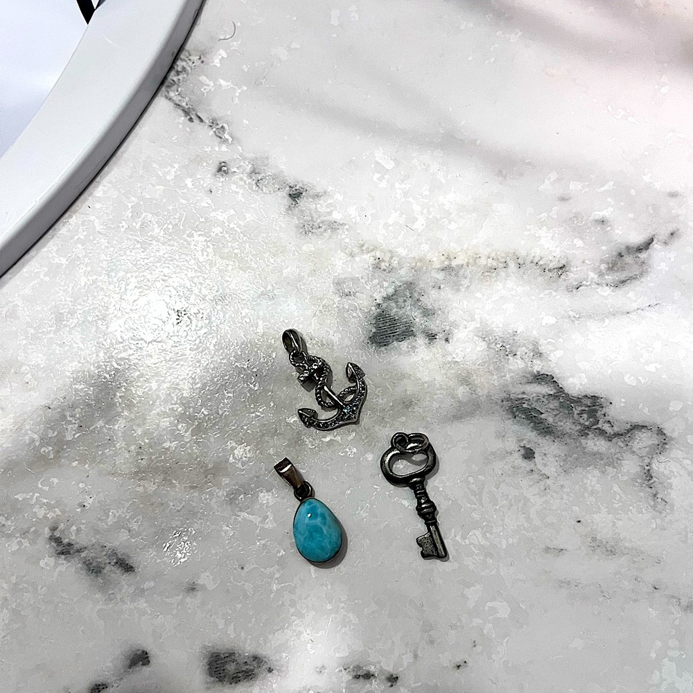 Jared Silver and Turquoise Charm Set